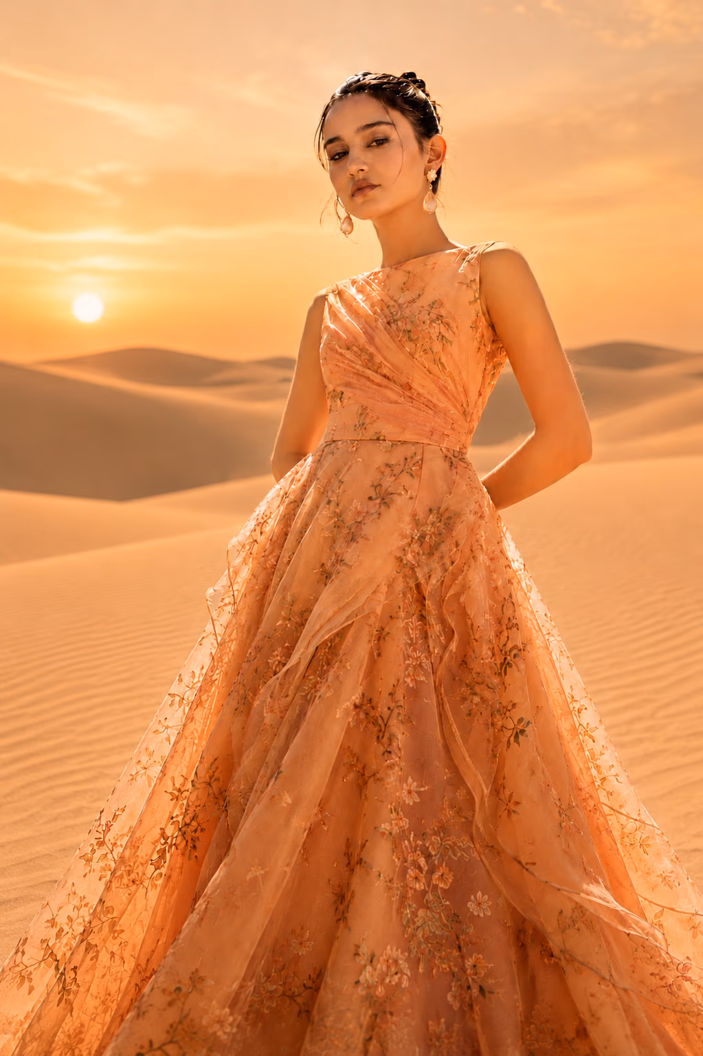 The same fashion look in an alternate production-ready setting