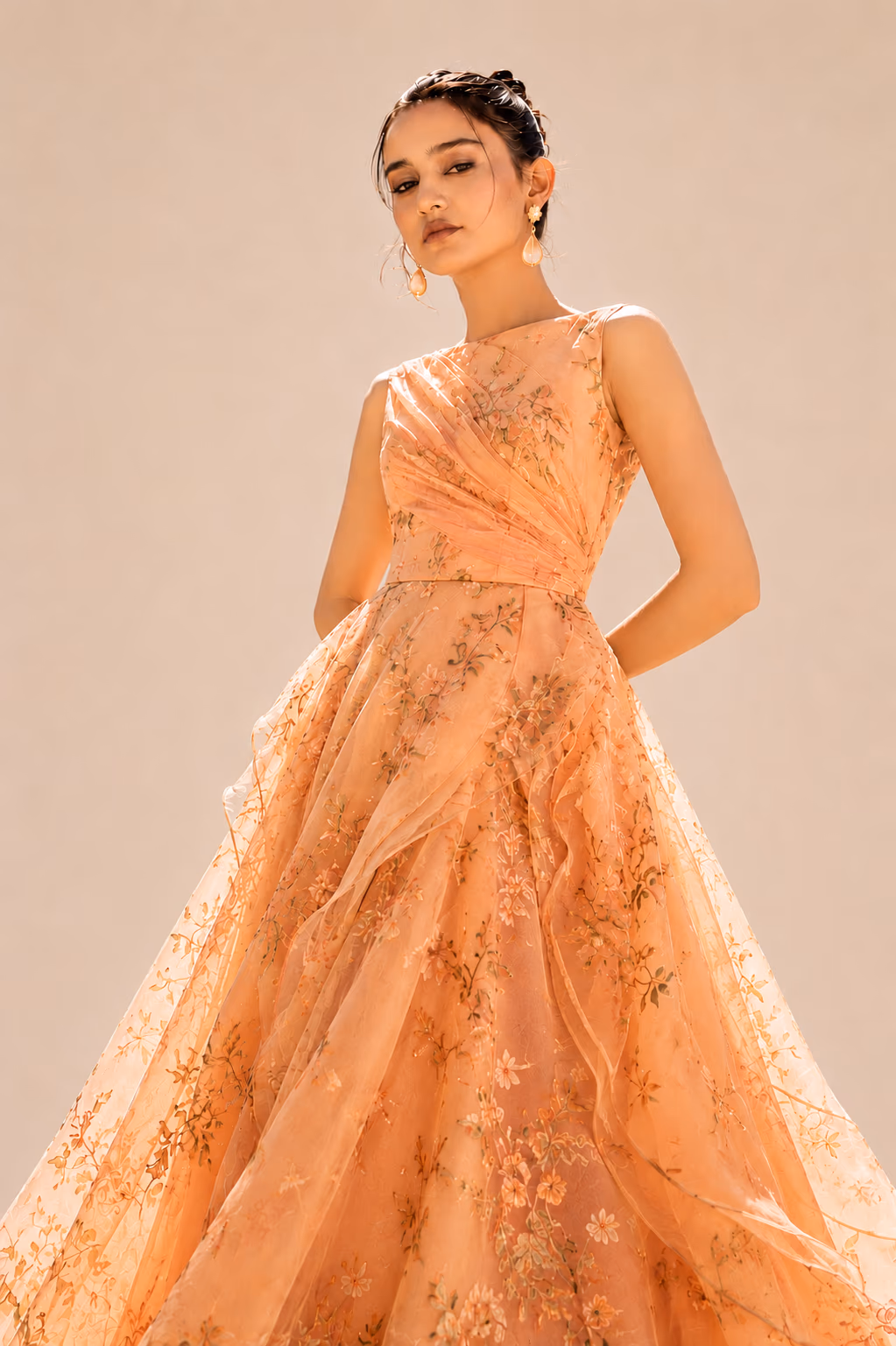 Fashion model in the original studio setting