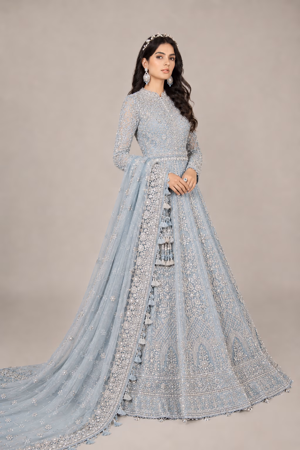 Original fashion model image photographed in a plain studio